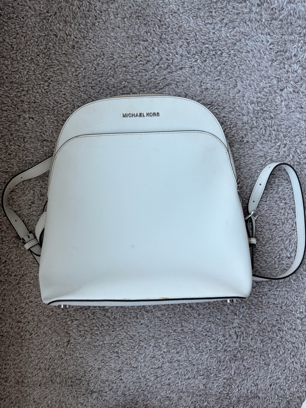 Michael Kors Ivory / Cream Saffiano Style Backpack